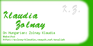 klaudia zolnay business card